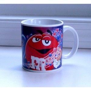 M&M Coffee Mug Red Galerie Mars Candy Hearts Tea Cup Valentines Day Love
